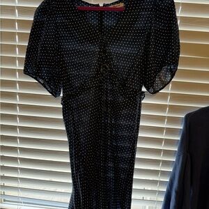 Elegant blue Polka Dot Dress